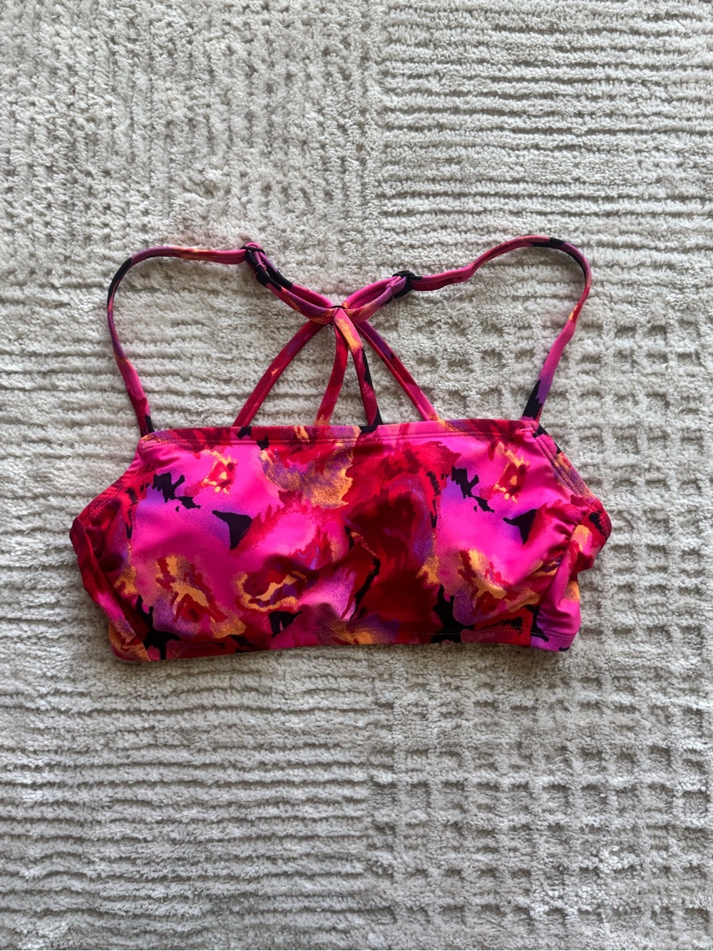 all in motion Pink Floral-Print Swim Top